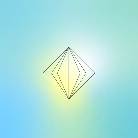 Diamond line illustration on a gradient