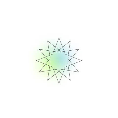 Star line illustration with spot gradient